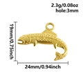 Pendentif poisson en acier inoxydable 304 doré avec texture écaillée pour DIY - Poisson (S2823-G)