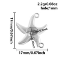 Connecteur étoile de mer en acier inoxydable 304 avec base ronde pour bijoux - Étoile de Mer (S2824-S)