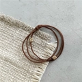 Bruine elastische kralen haarelastiek met sprankelende strass gouden ballen voor dames - Lichte Koffie (Bolvormige Strass)