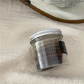 Neutrale erdfarbene Spiral-Haargummis in einem transparenten Glas mit Silberdeckel - Erdton (In Der Dose)