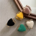 Five-piece set of heart-shaped plush hair claws in pink, yellow, black, green, and white - Type C Heart Hair Claw (Random Color) (F7.5)