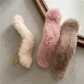 Three-piece plush hair claw clips set in cream, light pink, and coffee brown colors - Type E Curved Hair Clip (Random Color) (F7.5)