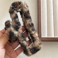 Elegante molletta per capelli in peluche con stampa leopardata per acconciature da donna - Pinza Rettangolare in Peluche Leopardata (A3.3)