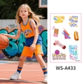 Sporty waterproof cartoon temporary tattoos for kids featuring basketball and snacks - Ws-a433 / 120*76mm