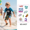 Tatuaggi temporanei sportivi per bambini, impermeabili con vivaci disegni a cartoni - Ws-a437 / 120*76mm