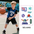 Tatuaggi temporanei sportivi impermeabili per bambini con motivi basket e baseball. - Ws-a440 / 120*76mm