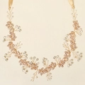 Exquisite gold vine bridal hairband with shimmering rhinestones and white pearls - Gold Rhinestone Headband Hs-j6347g