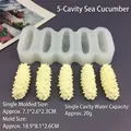 Detailed view of a 5-cavity sea cucumber silicone mold for DIY baking and crafts - 5-piece Sea Cucumber Mold