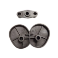 Industrial gray plastic telescopic pole base and connector for Christmas dolls - 911 Conjoined Twins 8.3 X 4.9 Cm.