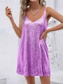 Mini robe pailletée lavande avec col en V et fines bretelles pour les soirées de fête - S24l0481-025-violet / S