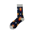 Festive Christmas mid-tube cotton socks featuring cartoon reindeer and snowflake motifs - 3743c / 38-46