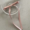 Elegante fermaglio per capelli con lungo nastro di raso rosa pallido su vetro - Fiocco con Nastro (G4.2) / Clip a molla / Rosa