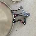 Sternförmige Haarspange aus schwarzem Metall mit bunten Punkten für Mädchen-Styling - Schwarz Fünfzackiger Stern / BB-Clips