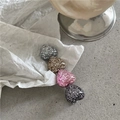 Glittery heart hair clip with four color sequence on stylish resin and metal base - Multi-color Heart Hair Clip