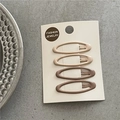 Set of four leopard print oval BB hair clips in earthy gradient shades on white card - Light Brown and Apricot Combination (Small)