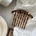 Detail of tortoise shell hair side comb with elegant golden bead and 8 teeth design - 8 Teeth / Yellow Tortoiseshell (Side Comb)