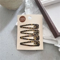 Set di quattro fermagli per capelli a goccia con stampa leopardata su carta espositiva - Leopardo Giallo