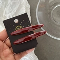 Pair of burgundy willow leaf hair clips with gold powder glitter and metallic edges - Pointed S-Arc Style (J5.2-Pointed S-Arc) / Red Gold Glitter Pair