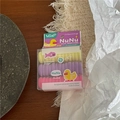 Dettaglio degli elastici per capelli con motivi animali in scatola trasparente - Piccoli Anelli in Scatola / Stile Pollo Giallo Viola