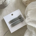 Detail of gray acetate rectangular hair clips with marble texture on minimalist card - Gray White Stripe (D4.3)