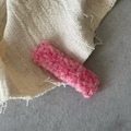 Barrette BB rectangulaire en laine bouclée rose avec texture polaire pour femmes - Rouge Rose