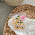 Set de 4 clips para el pelo de piña en esmalte amarillo con etiqueta de agradecimiento - Estilo Piña (B3.2)
