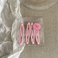 Pink matte teardrop hair clips set of 4 in elegant packaging with thank you sticker - H6.5 Pink (Pea Shape)