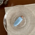 Detail of light blue matte hair clip with rose gold metal clasp on a glass plate - Light Sky Blue