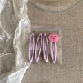 Set of four matte purple snap hair clips in a transparent thank you gift bag - H6.5 Light Purple (Pea Shape)