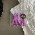 Lot de quatre barrettes ovales violettes dans un sac transparent avec logo fait main - Pack de 4 / Violet foncé