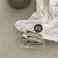 Set di tre fermagli per capelli in metallo argentato ondulato con etichetta Hand Made - Stile Appuntito Traforato