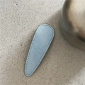 Waterdrop BB hair clip with light blue denim fabric texture and matching stitching detail - Light Blue Full Water Drop