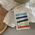 Lot de 20 barrettes vagues aux couleurs crème présentées sur carte d'affichage - Style de Vague / Blanc Orange Assorti
