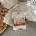 Macro detail of wave-shaped macaron metal hair clips in colorful five-color set - 20 Pieces Set / Orange Pink Assorted