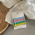 Detailed macro view of 10-piece matte macaron wave hair pins on white display card - 20 Pieces Set / Dark Green Gradient