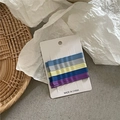 Set of 10 colorful wavy bobby pins in cream pastel tones displayed on a white card - 20 Pieces Set / Blue Gray Assorted