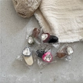 Detail showing heart-shaped rhinestone hair clips with colorful velvet padding - Flocked Heart Style (F7.2 Type B 1 Flocked Heart Duckbill Clip)