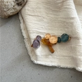 Detail of colorful resin balls hair clip with gold metal base on stone background - Resin Ball Style (F7.2 Type J 1 Duckbill Clip)