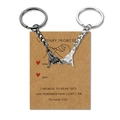 Porte-clés couple Pinky Promise en acier inoxydable noir et argent avec carte - Noir + Argent