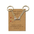 Paar Schlüsselanhänger Set aus Goldmetall mit Pinky Promise Motiv auf Geschenkkarte - Ohne Karte / Gold