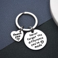 Polished stainless steel retirement keychain with heart and round inspirational pendants - 30mm / OPP Packaging