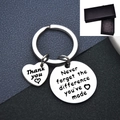 Silver stainless steel retirement keychain with heart charm and black gift box packaging - 30MM / Box Packaging