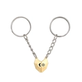 Set portachiavi coppia magnetico sole e luna in finitura dorata a forma di cuore - Oro