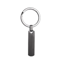 Portachiavi minimalista in acciaio inossidabile grigio canna di fucile opaco rettangolare - Nero