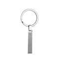 Portachiavi minimalista in acciaio inox argento con numeri romani incisi - Argento