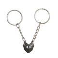 Set portachiavi magnetico per coppia con ciondoli a cuore sole e luna in argento - Nero