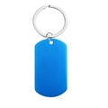 Blauwe rechthoekige roestvrijstalen sleutelhanger met matte afwerking voor gravure - Blauw 28x50