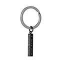 Black rectangular stainless steel keychain engraved with I love you forever and always - Black