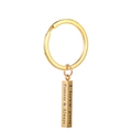 Golden stainless steel cuboid keychain with I Love You Forever and Always engraving - Gold