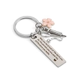 Medizinischer Schlüsselanhänger mit rosa Blume und Stethoskop für Pflegekräfte - Krankenschwester Stil B (Stethoskop + Spritze + Rosa Blume + Rechteckiger Tag)
